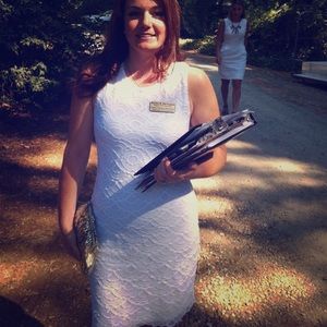 !WHITE HOT! White lace dress. Bridal shower?